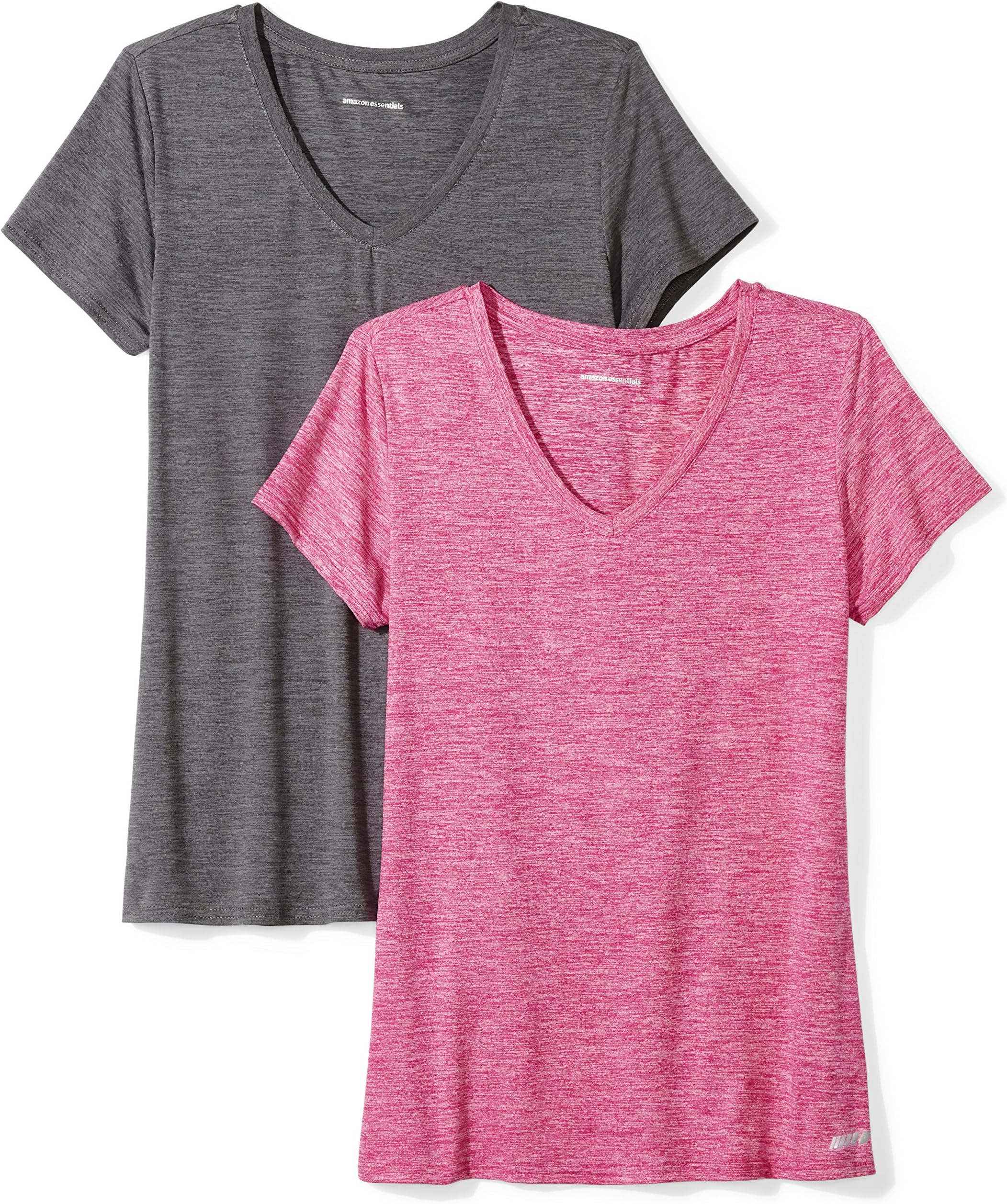 Womens Active Quick Dry Tech Stretch Short-Sleeve V-Neck T-Shirt (Available in Plus Size)