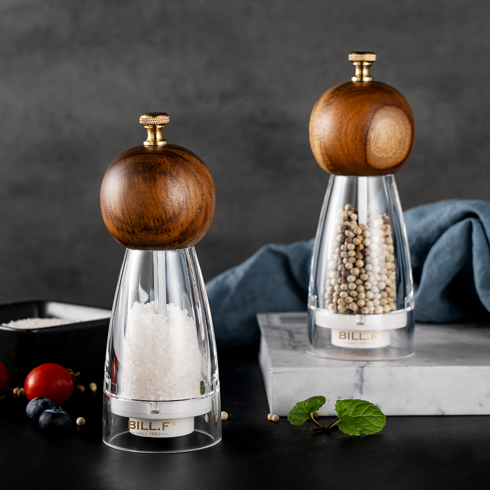 Amazon.com: Wood Salt and Pepper Grinders Refillable Set of 2