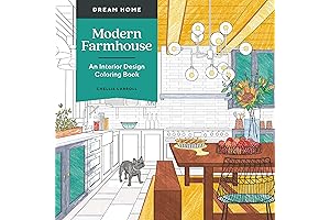 Dream Home: Modern Farmhouse: An Interior Design Coloring Book