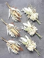 Vista 2 de Juego de mini ramos de flores secas (6 piezas), corsé para hombres, decoración de platos de cena de fiesta, caja de regalo de propuesta de dama