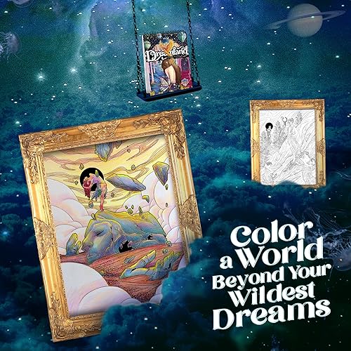 Miniatura 2 de ColorIt Dreamland - Libro para colorear para adultos, encuadernado en espiral, 50 conceptos únicos de ensueño, impreso de una sola cara en papel