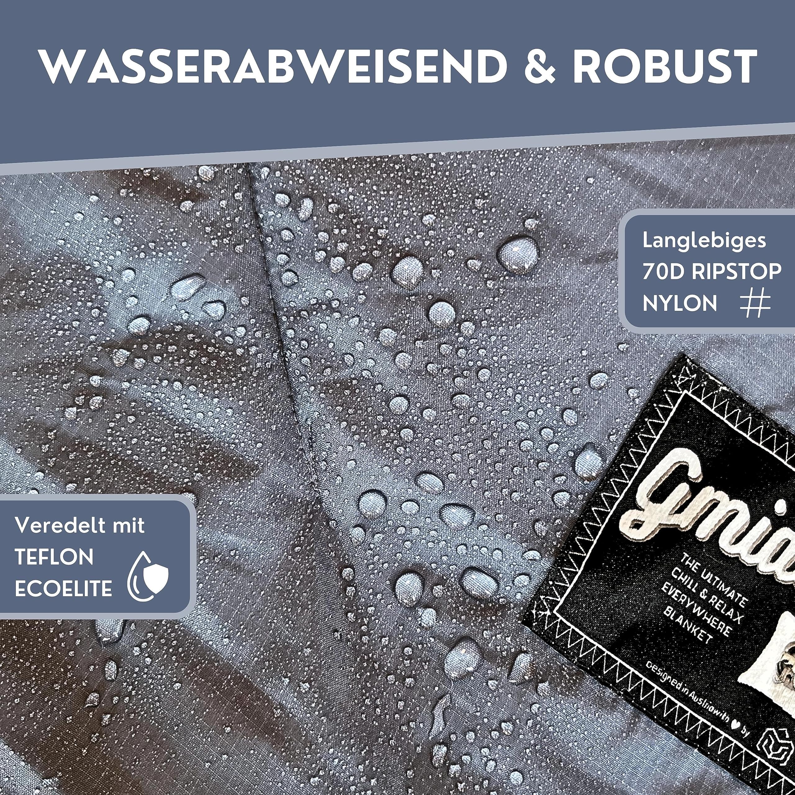 GMIATLI - 3in1 Outdoor Decke warm & gemütlich I Camping Decke wasserabweisend + Teflon EcoElite I Reisedecke Ultraleicht I Indoor & Outdoor Decke, Poncho & Schlafsack I Sherpa & Ripstop
