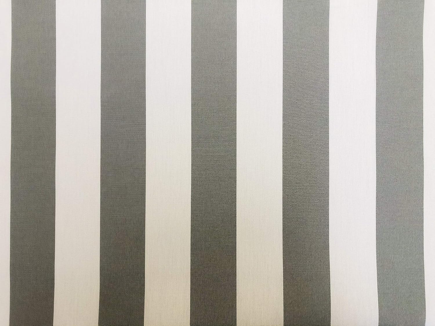 Light Grey & White Striped DRALON Outdoor Fabric Acrylic Teflon Waterproof Upholstery Material for Cushion Gazebo Beach - 125" Wide (Sold by The Yard)
