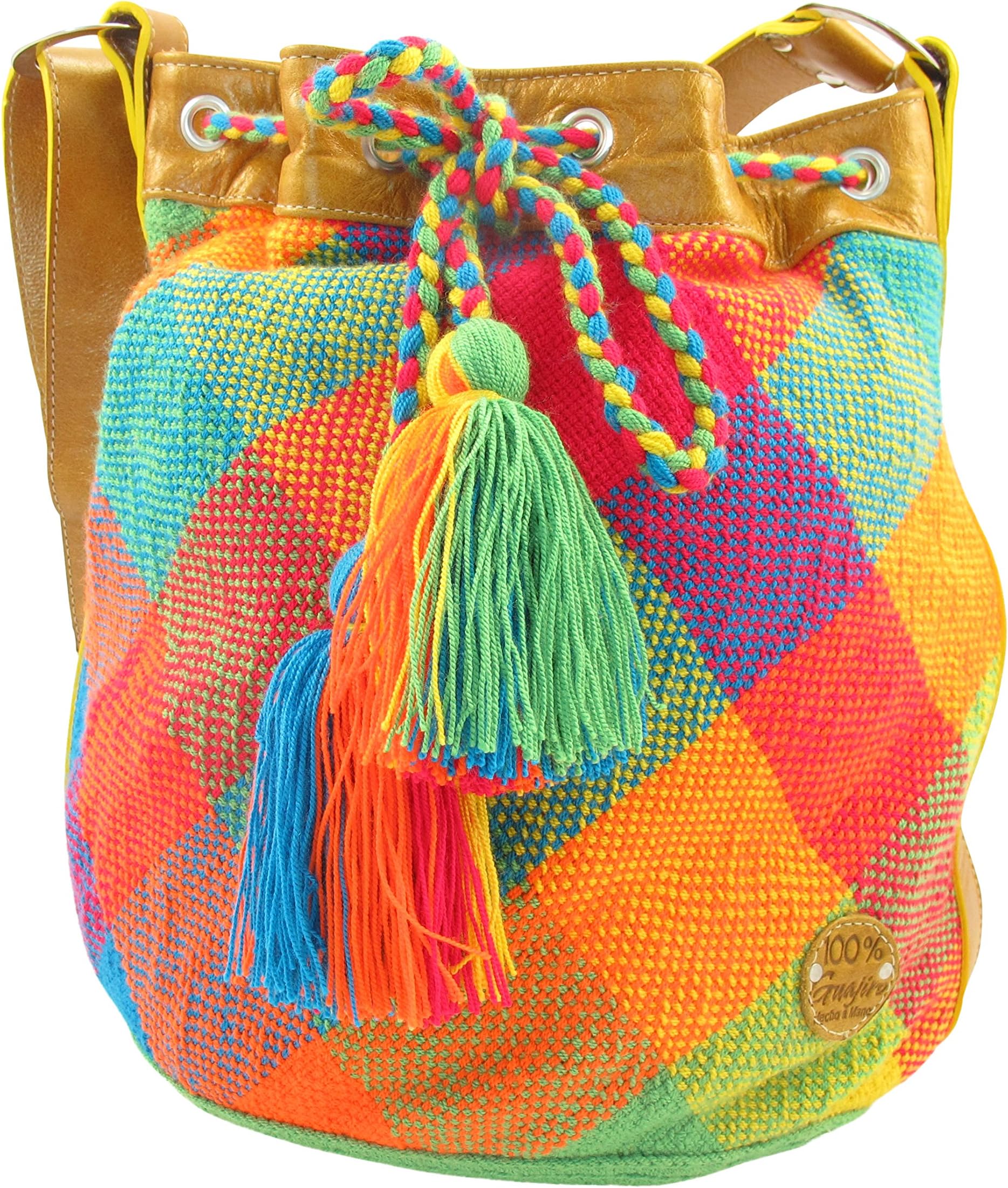 Susu Handwoven Bag with Leather Border and Strap