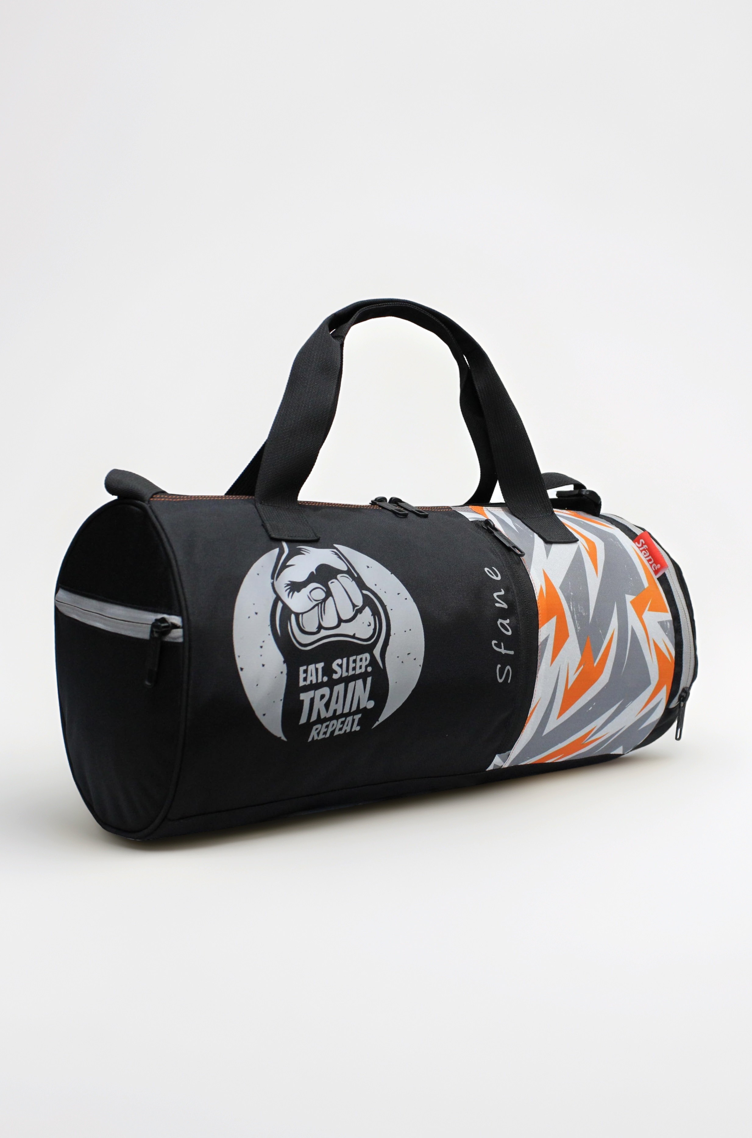 Sfane Gym Bags for Men with Separate Shoe Compartment Sports Gym Bags for Women Unisex Duffle Bags for Gym for Carry & Travel Adjustable Duffel Bags Sports Bag - Black & Orange