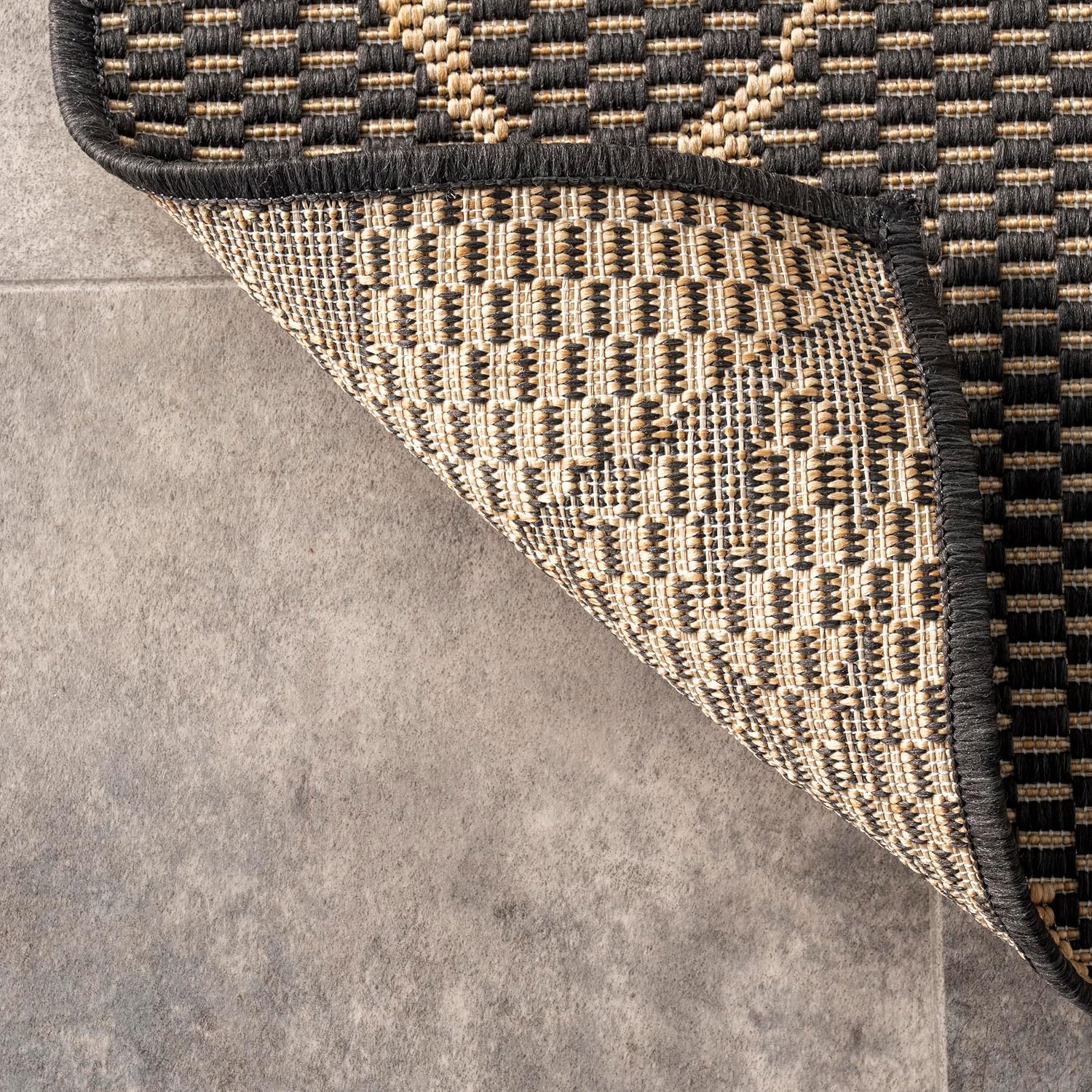nuLOOM 5' x 8' Outdoor Performance Area Rug, Stain Resistant, Weather Resistant, High Traffic, Patio, Balcony, Outside, Marlow Charcoal