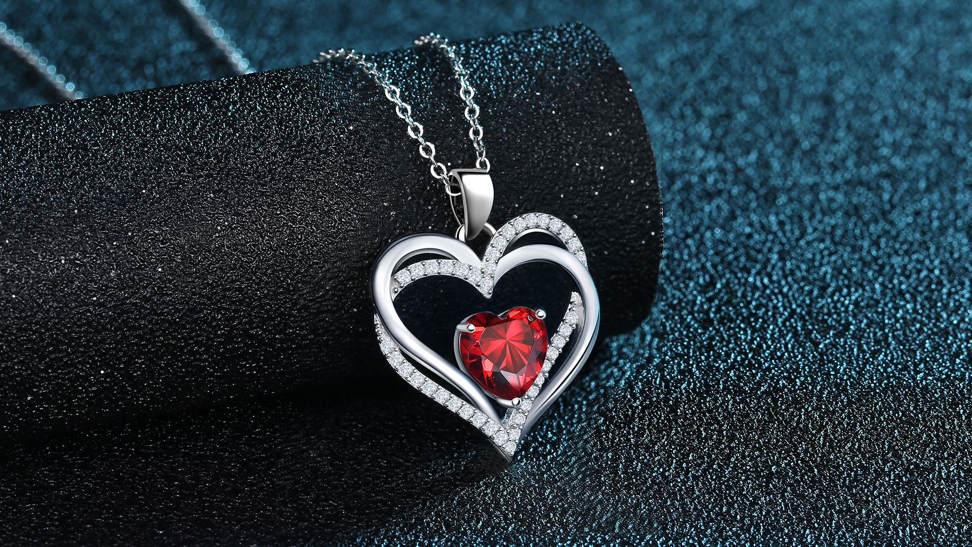 Collana Donna Argento 925 Con Ciondolo Cuore E Zirconio - Regalo San Valentino