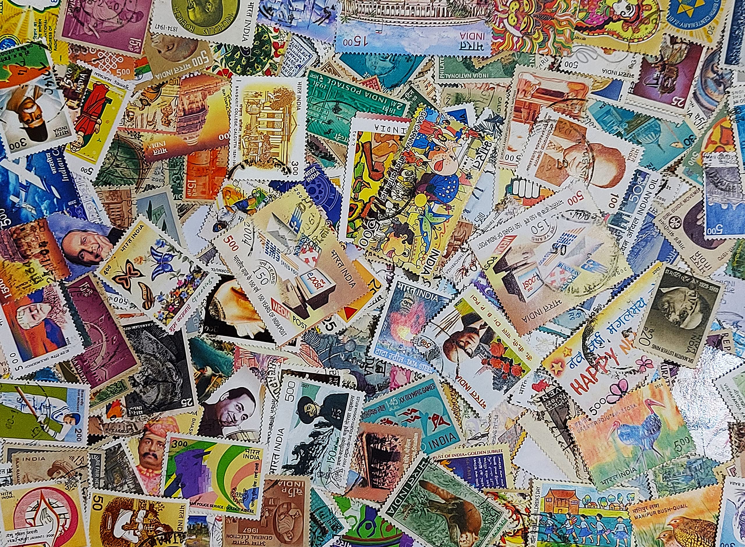 500 Unique India Used Postage Stamps Collection | Assorted Vintage Indian Philately Set | Rare Old Indian Stamp Lot for Collectors, Hobby, School Projects & Gift Purpose-image-18