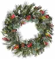 2022white × green christmas wreathe① Amazon.com: LampLust Cypress Christmas Wreath with Lights