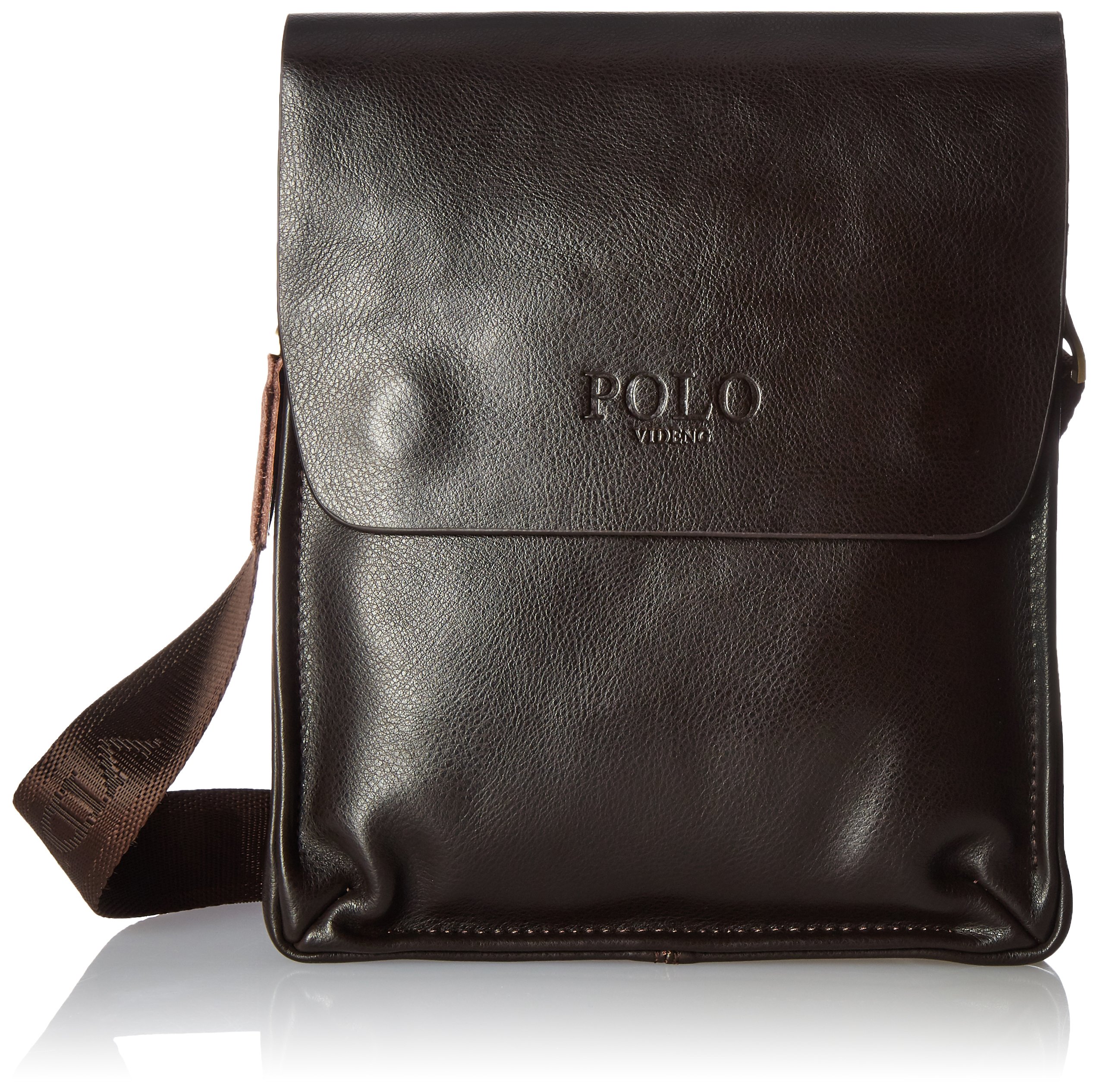 Visconti Big Leather Organizer Messenger Bag In Distressed Leather, Mocha