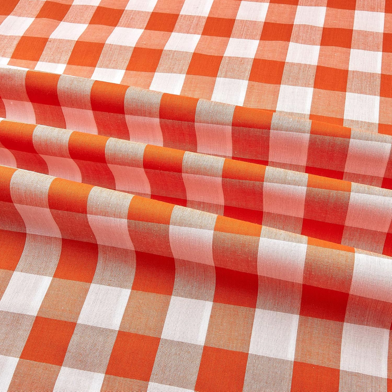 Richcheck 60 Gingham Check 1 Orange, Fabric by the Yard