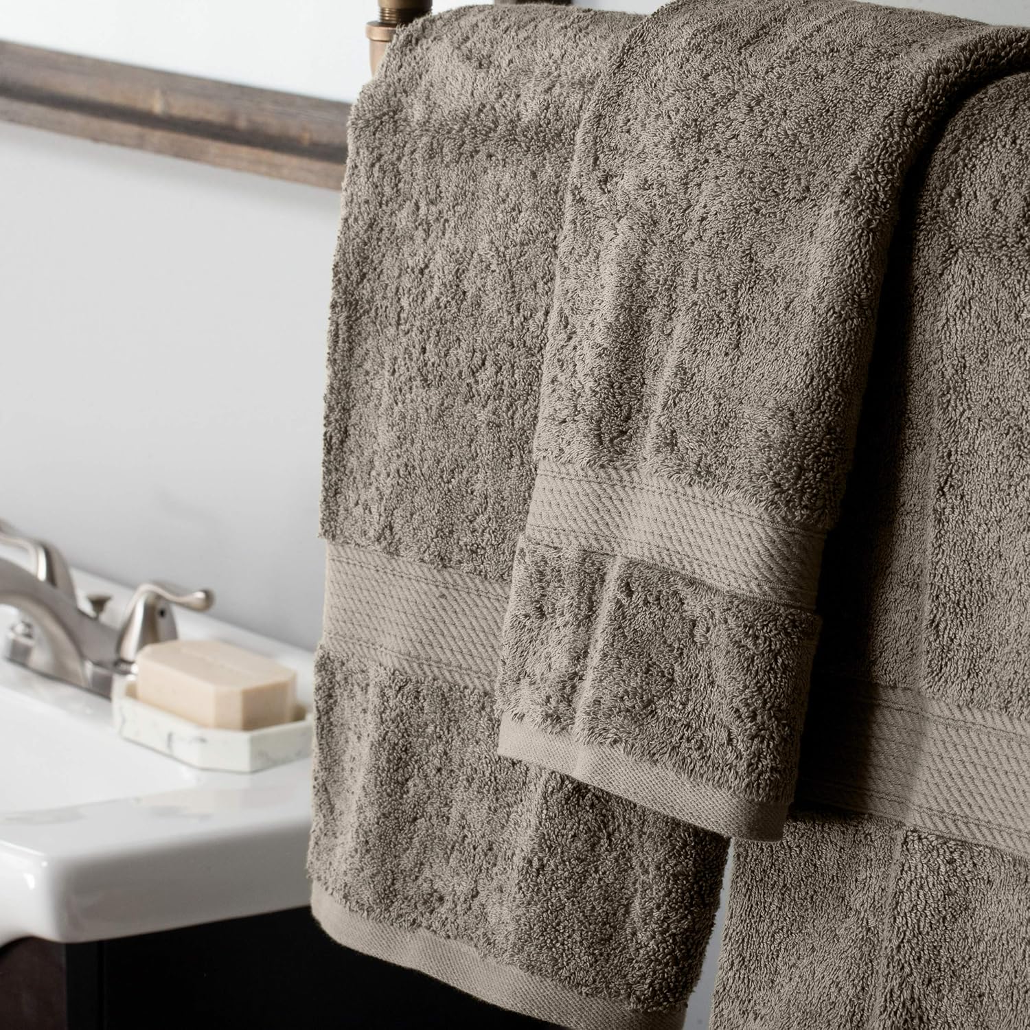 SUPERIOR Bathroom Accessories Bath Collection Towel Set, 6PC, Coral, 6 Piece: Home & Kitchen