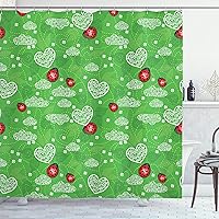 Vista 145 de Ambesonne Cortina para regadera náutica con palmeras