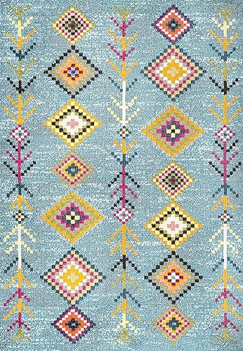 Miniatura 2 de JONATHAN Y MOH105D-4 - Alfombra tribal geométrica para interiores, estilo bohemio, casual, campestre, fácil de limpiar, para dormitorio, cocina,