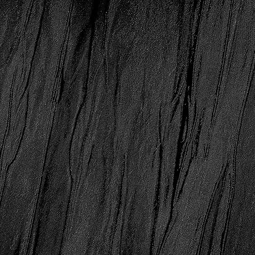 Ultimate Textile -Paquete de 10 - Tafetán arrugado - Delano - Camino de mesa de 14 x 90 pulgadas, color negro