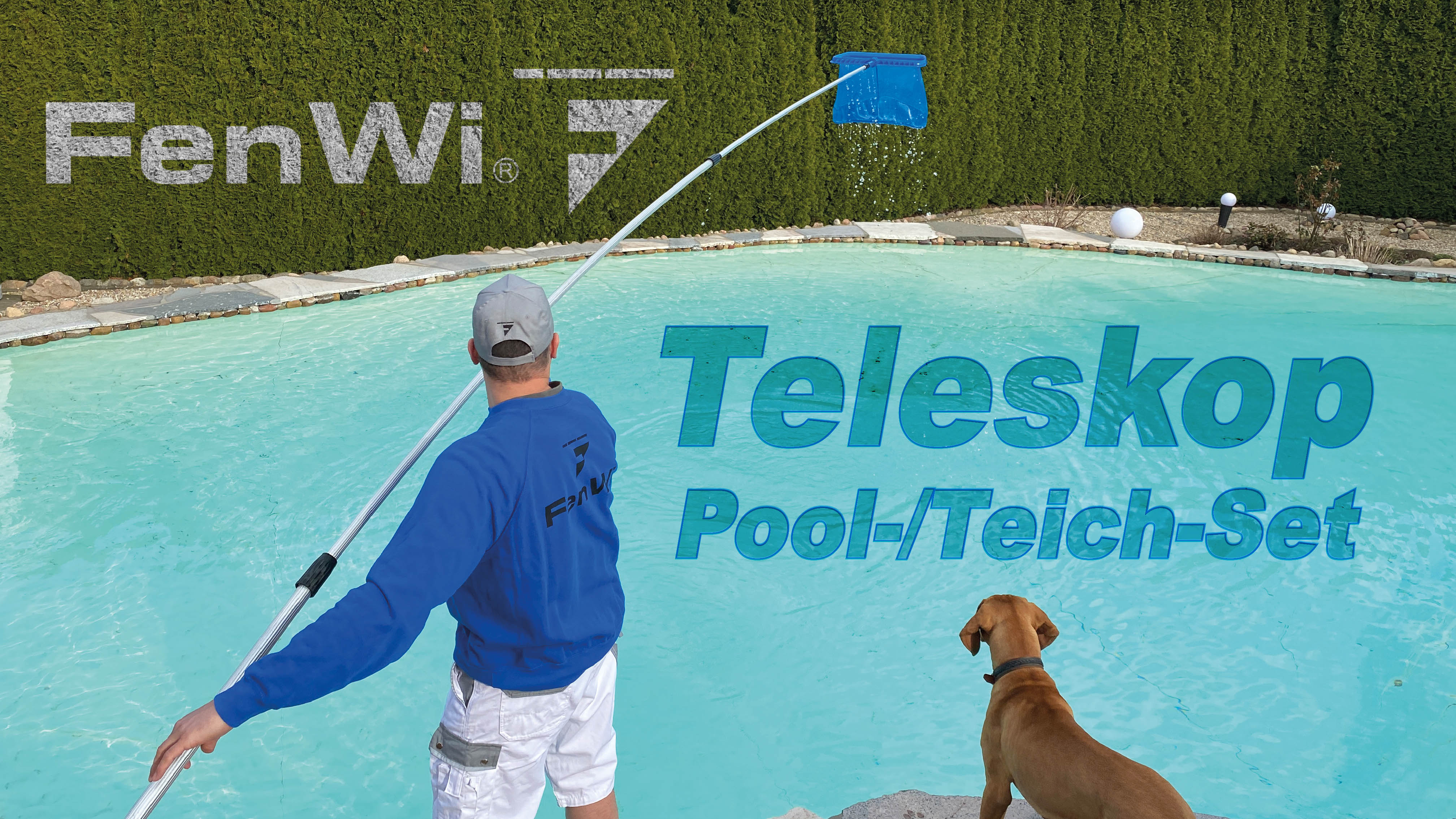FenWi 6m Komplett Set zur Pool und Teich Reinigung und Pflege / 2X Kescher und 2X Bürste/Teleskopstange mit… – Bild 8