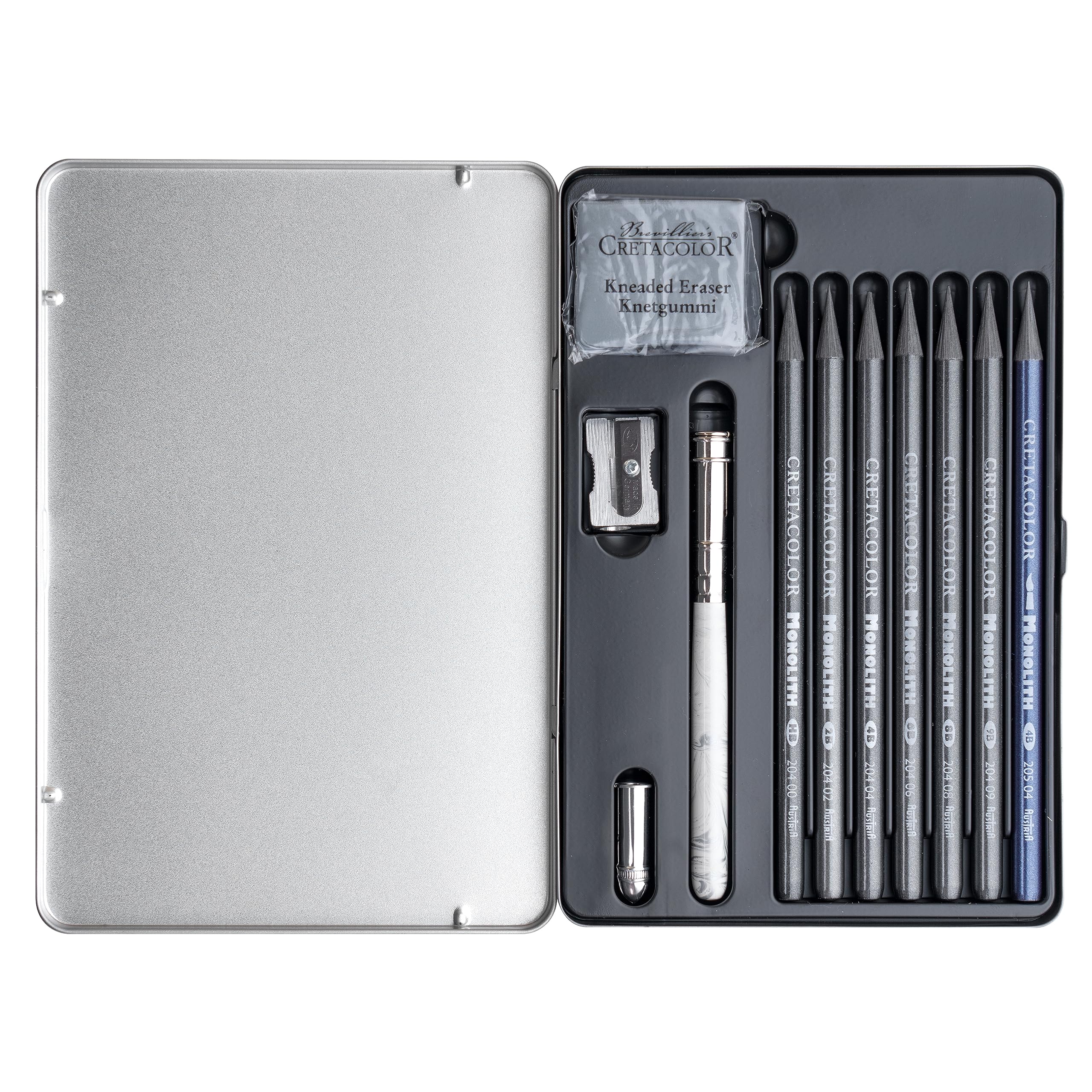 CRETACOLOR Monolith Graphite Set - Artist Pens Made of Full Lead with Accessories - Drawing Set with Water-soluble Graphite, Kneading Rubber, Sharpener & Holder - for Draftsmen & Creatives - Image 4