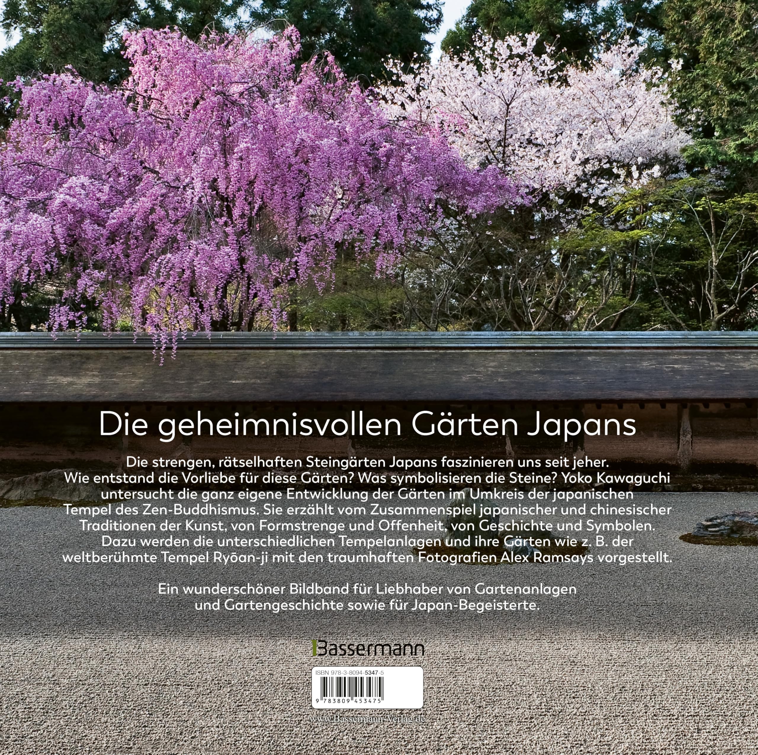Japanische Zen-Gärten: »Weltentrückte Fotografien [...], auf denen man das Wasser rieseln und das Moos wachsen zu hören meint.« Frankfurter Allgemeine Zeitung