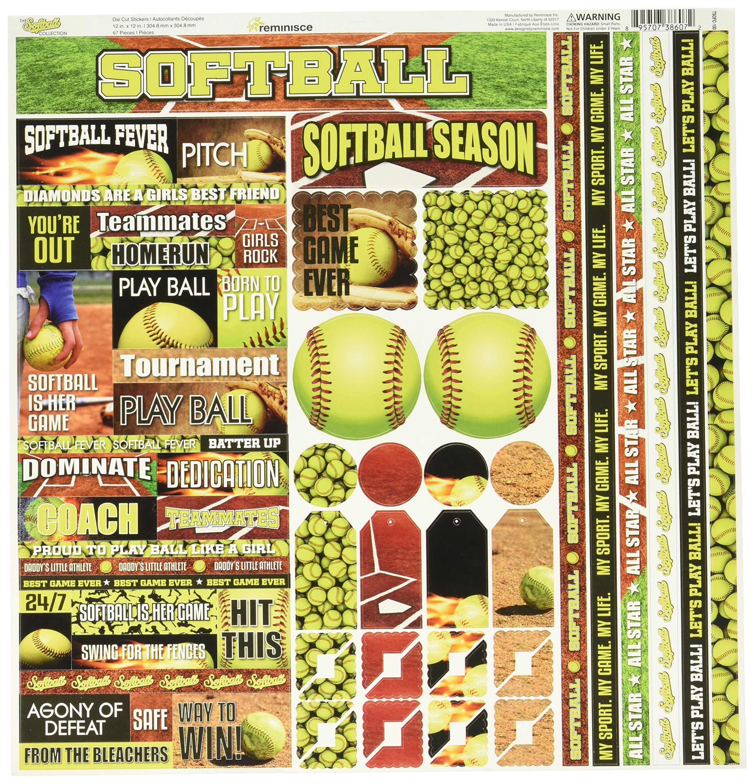 Reminisce Softball Variety Stickers 12