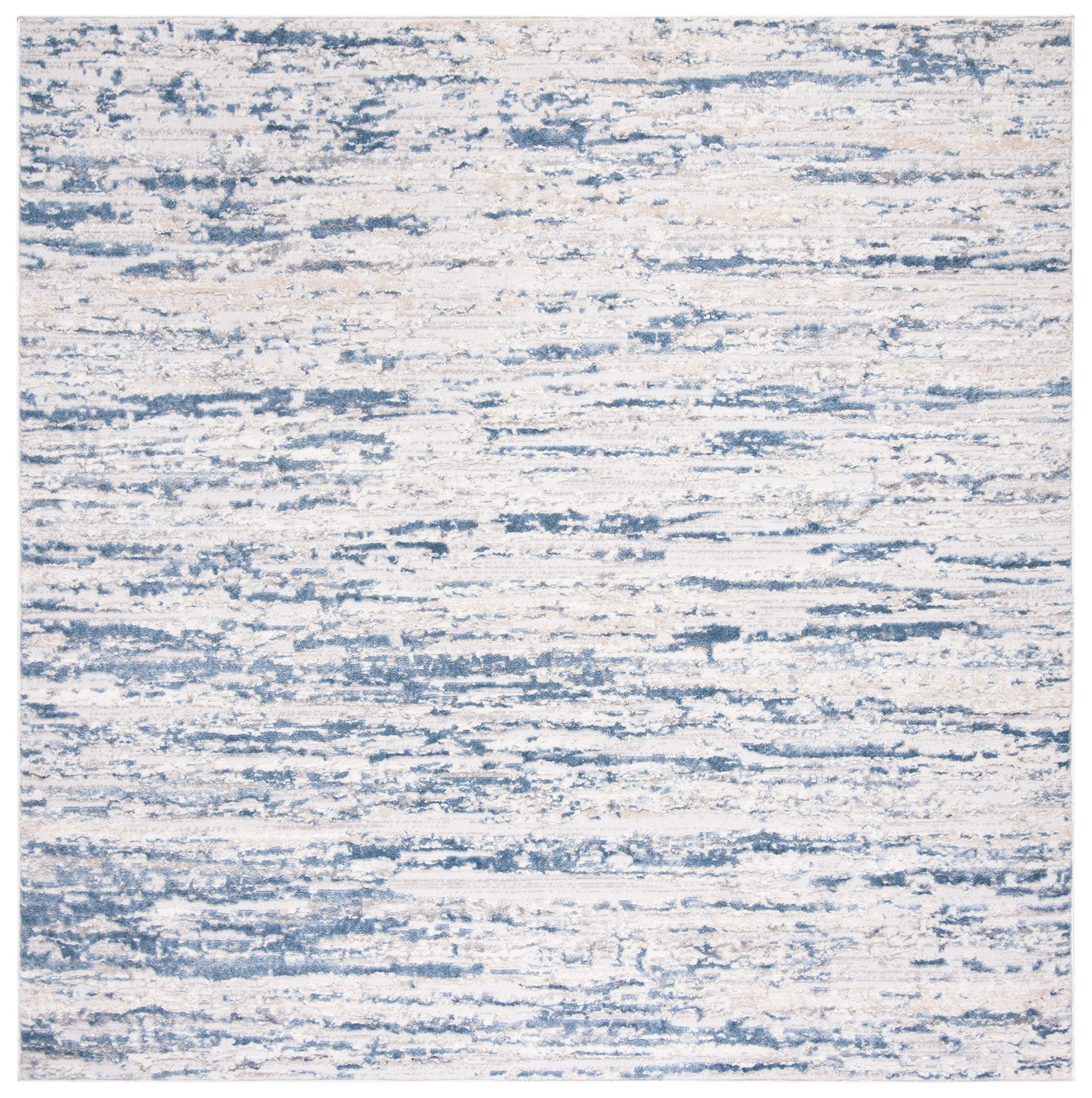 Safavieh Modern Rug for Living Room Dining Room, Bedroom - Amelia Collection, Short Pile, in Ivory and Blue, 91 X 91 cm - Image 3