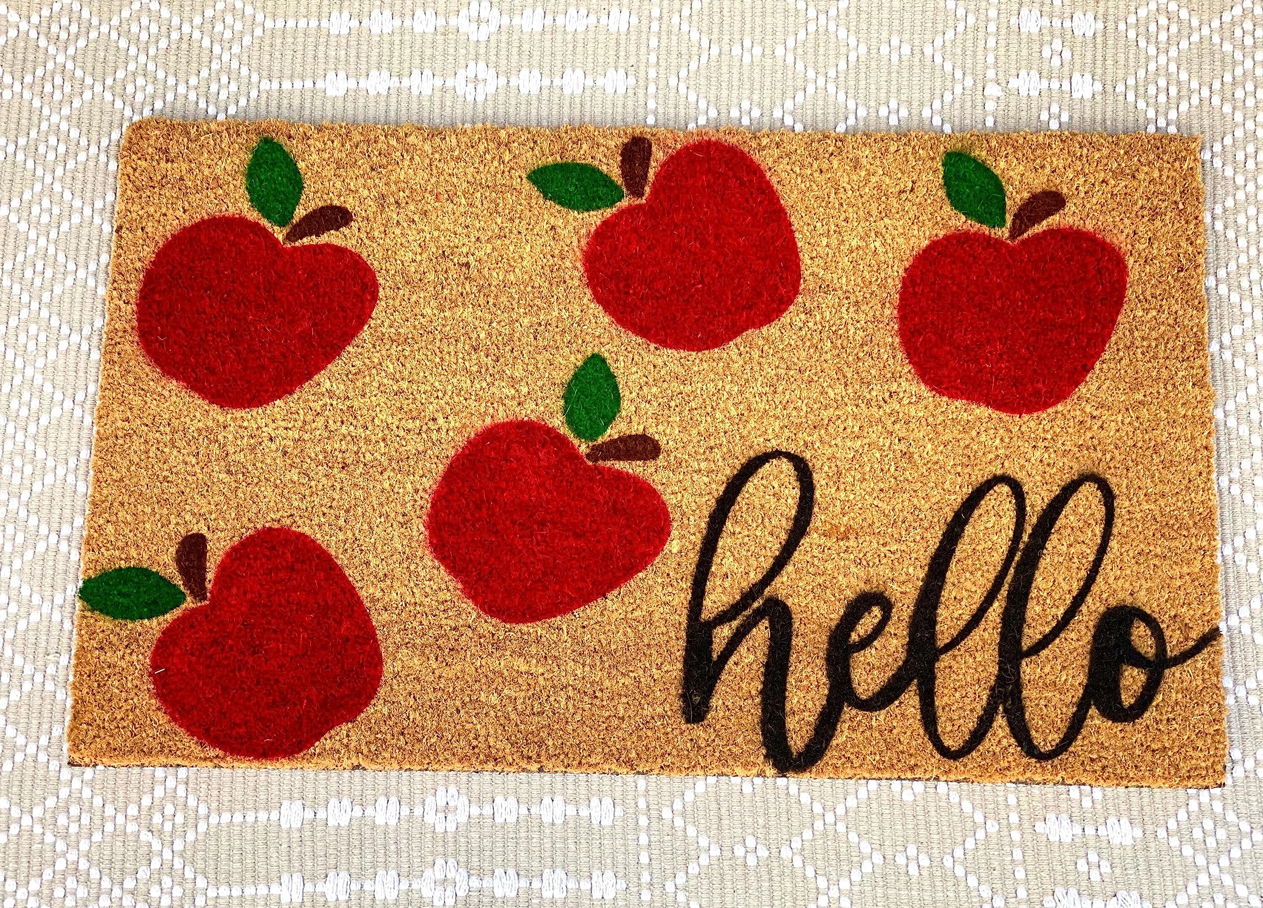 Apple Classroom Welcome Mat & Teacher Gift - 24x16 inch Doormat Decor — image 1