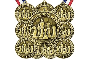 Express Medals Premium Various 10 Pack Styles of Chess Award Medals with...