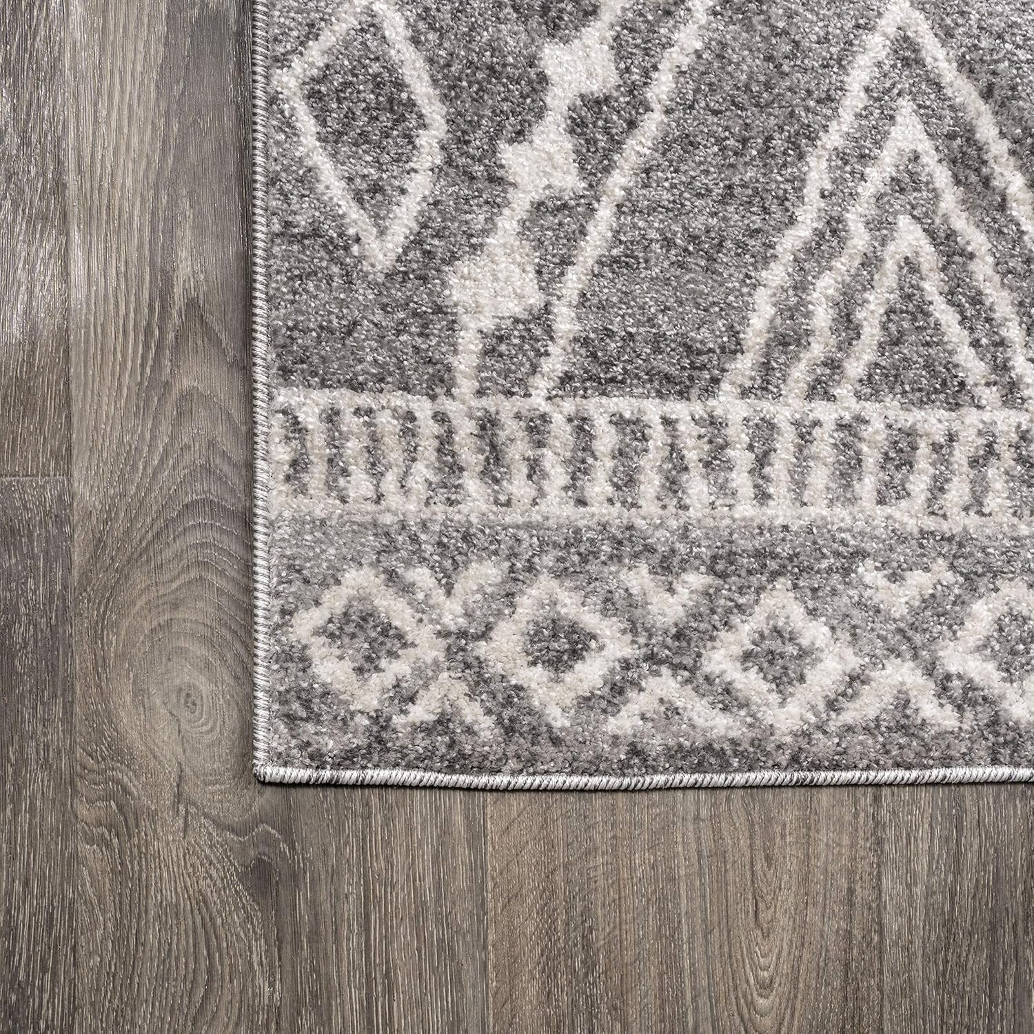 JONATHAN Y Rih Moroccan Style Diamond Gray/Ivory Runner Rug, 2x10, Bohemian, Casual, Easy-Cleaning for Living Room, Bedroom, Kitchen, Pet Friendly, Non-Shedding (MOH306B-210)