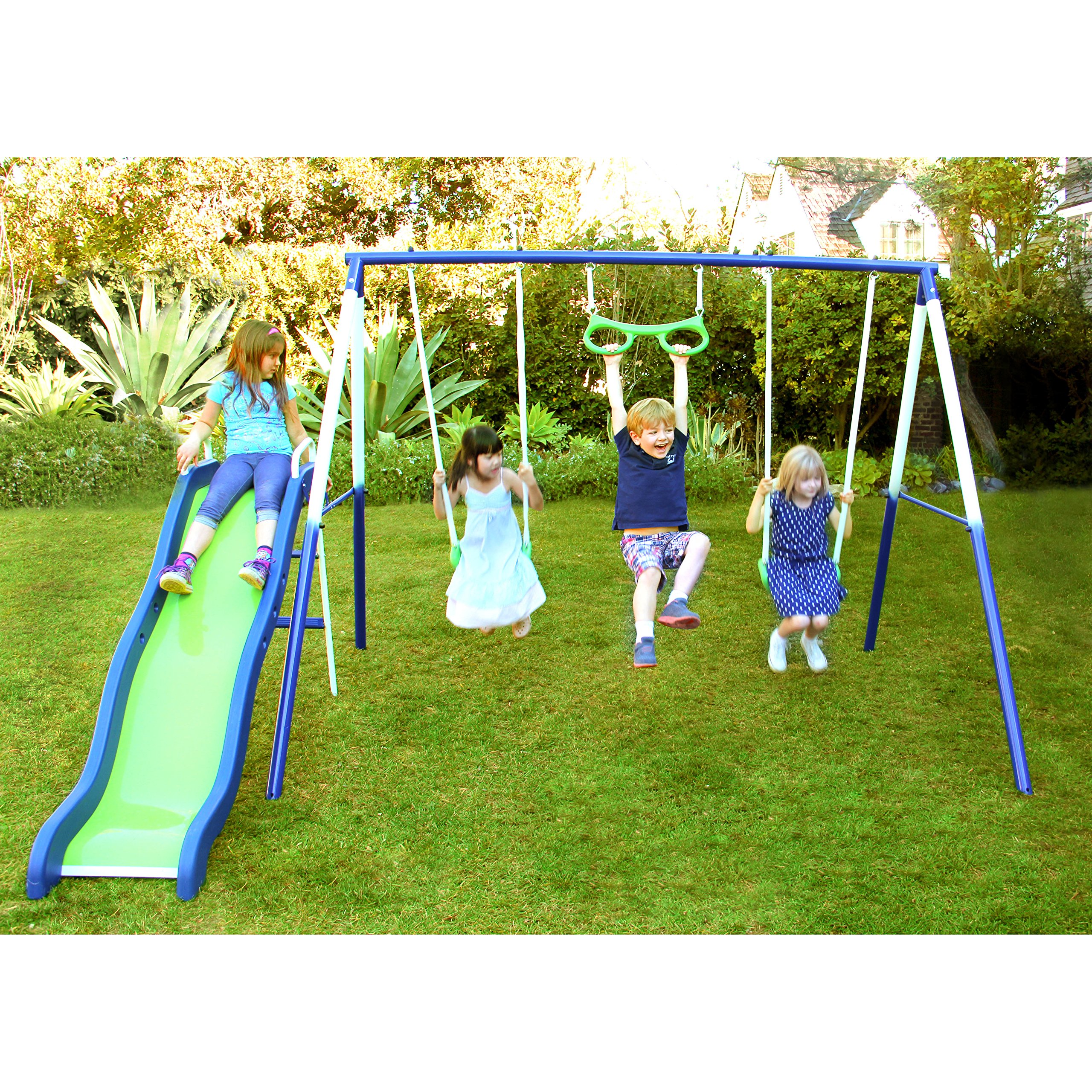 SupremeSaver Swing N Slide Glider Metal Playset for Kids Swing Set
