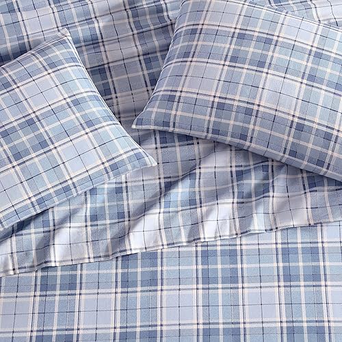 Vista 109 de Laura Ashley - Juego de sábanas de tamaño individual, juego de ropa de cama de franela de algodón, cepillado para mayor suavidad y comodidad