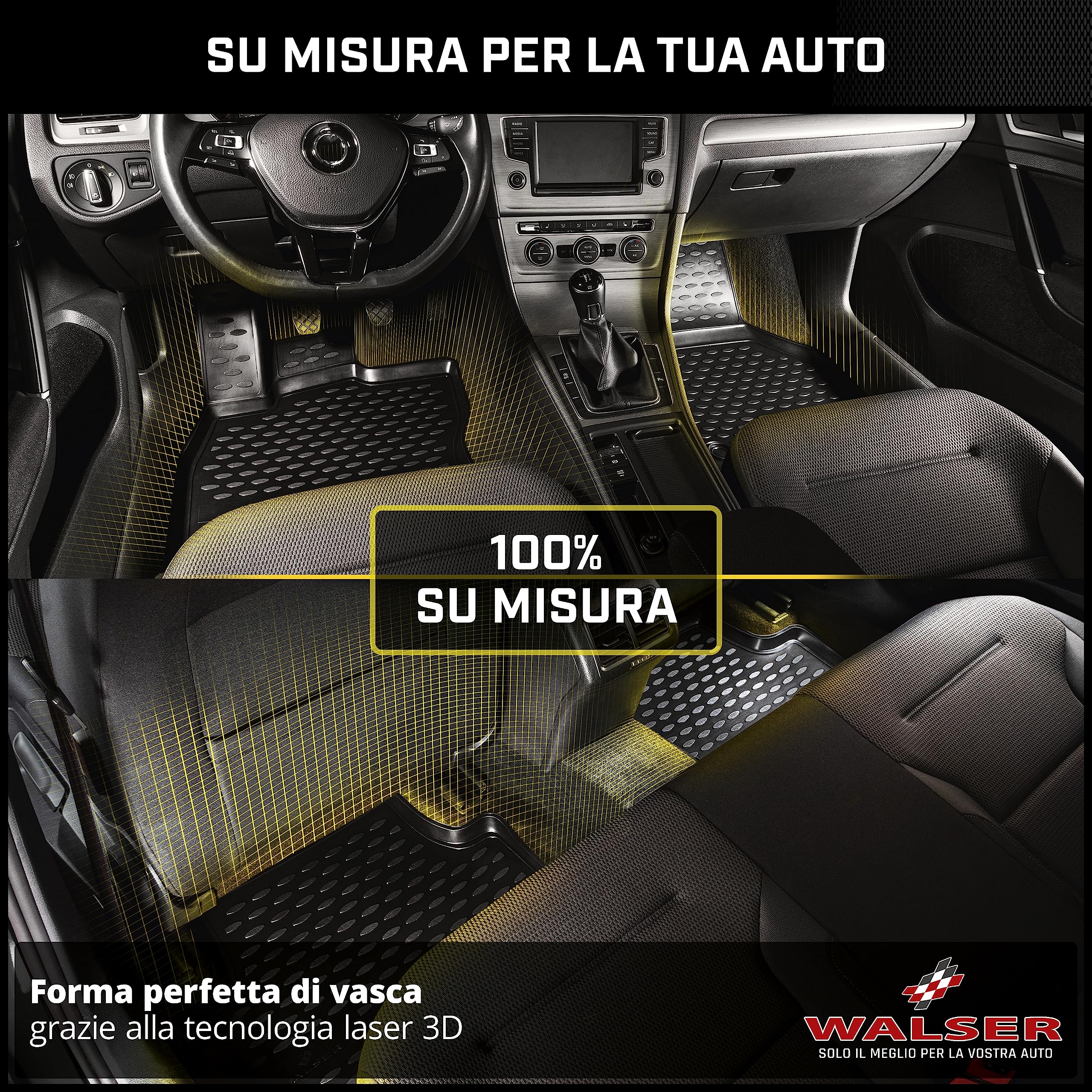 WALSER Tappetini in gomma per auto XTR su misura compatibile con Nissan Juke 2019 - Oggi