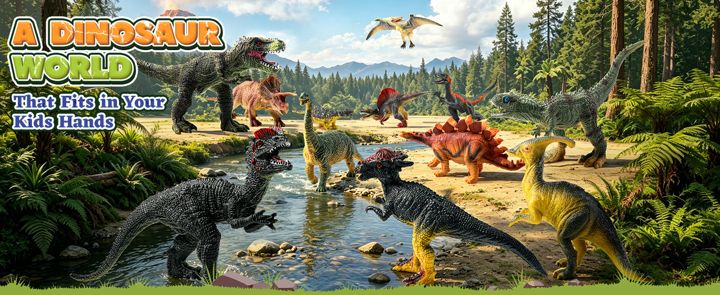 Amazon.com: OENUX Dinosaur Toys for Kids 3-5,12pcs Realistic