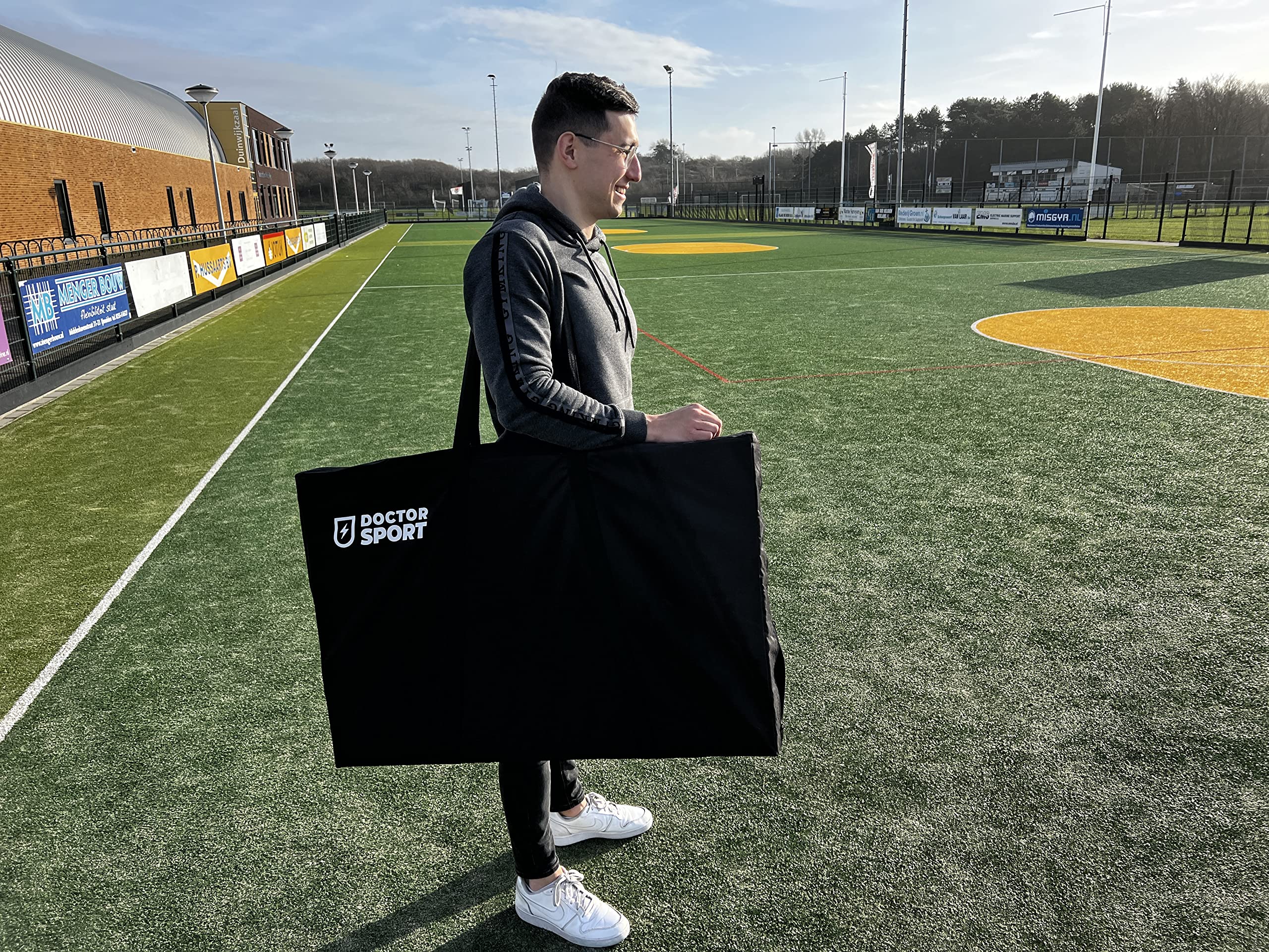 Profi Série Cornhole Double complet 2 x 90 x 60 cm avec 8 poufs américains 13 kg 400 g 15 x 15 cm Sac de transport 13 kg en bois véritable