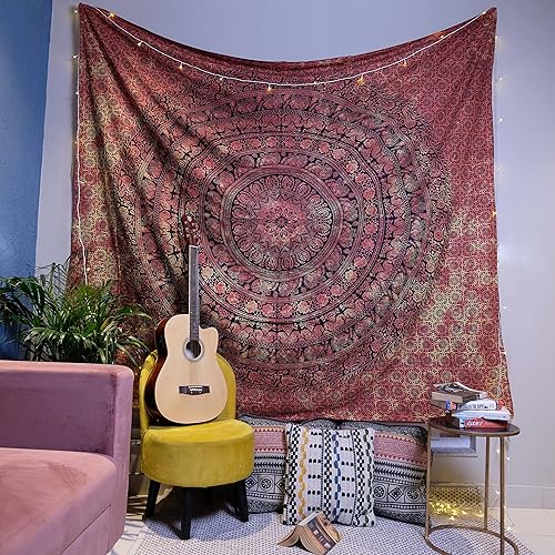 Craft Trade Tapiz bohemio  Tapiz psicodélico para colgar en la pared, hippie indio, decoración de pared para sala de estar, decoración bohemia para