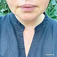 Vista 22 de Round Pendant Necklace, Natural Gemstones, Labradorite, Rainbow Moonstone, Crystal, Rose Quartz, Amethyst, Citrine, Sterling Silver, Handmade