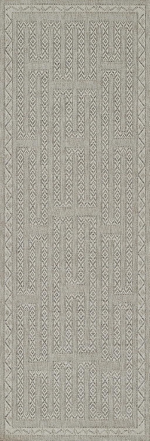 Momeni Hampton Transitional Indoor/Outdoor Area Rug, Grey, 2'7" X 7'6" Runner