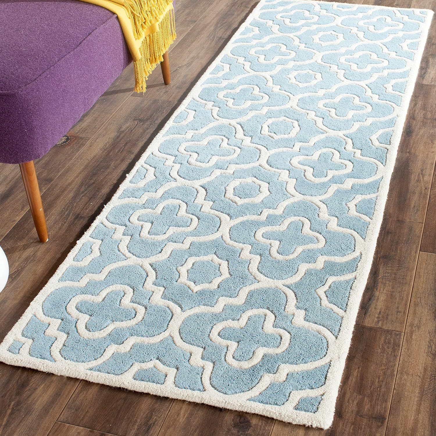 SAFAVIEH Chatham Collection 8' x 10' Green / Ivory CHT750N Handmade Geometric Premium Wool Area Rug
