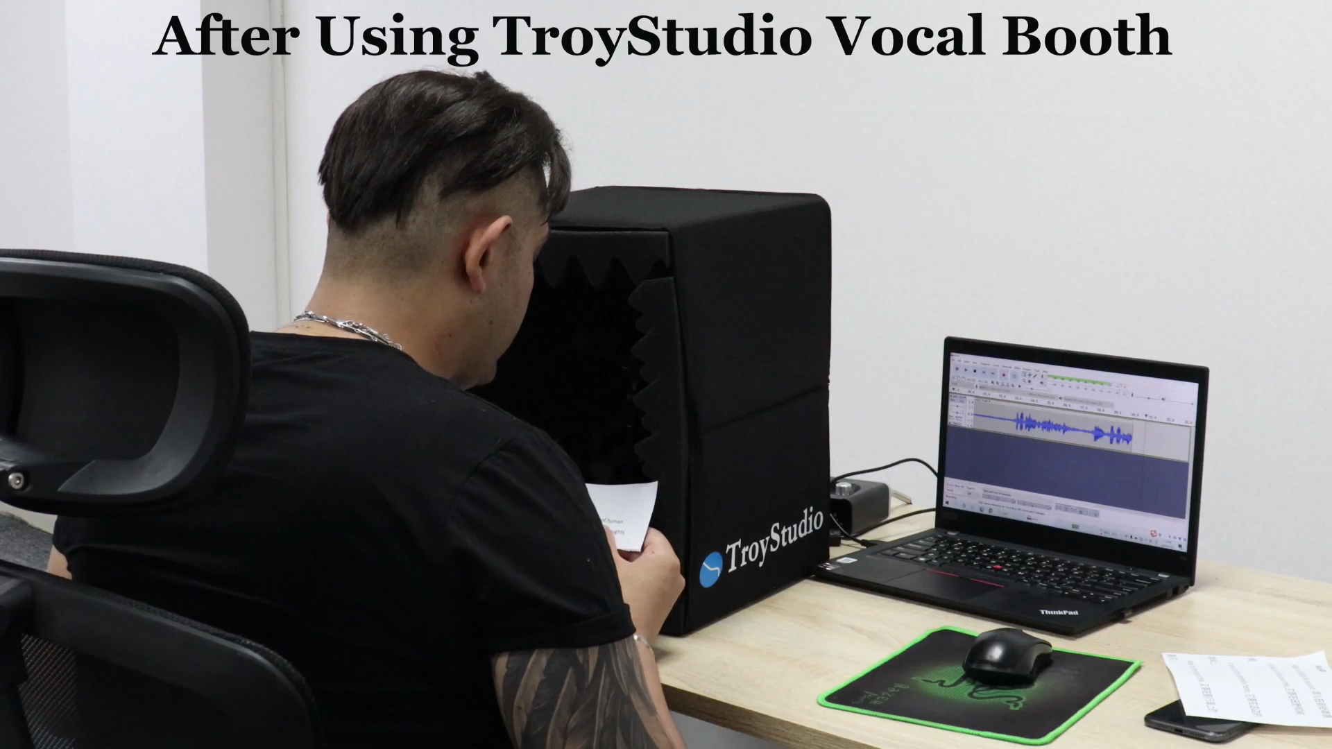 ✨TroyStudio ポータブルレコーディング ✨ Amazon.com: TroyStudio Portable Vocal Booth, Large Foldable