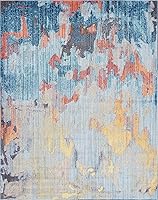 Vista 1 de Unique Loom Downtown Collection Abstract, tonos pastel, alfombra ecléctica de área, 8' 0" x 10' 0", MultiAzul claro