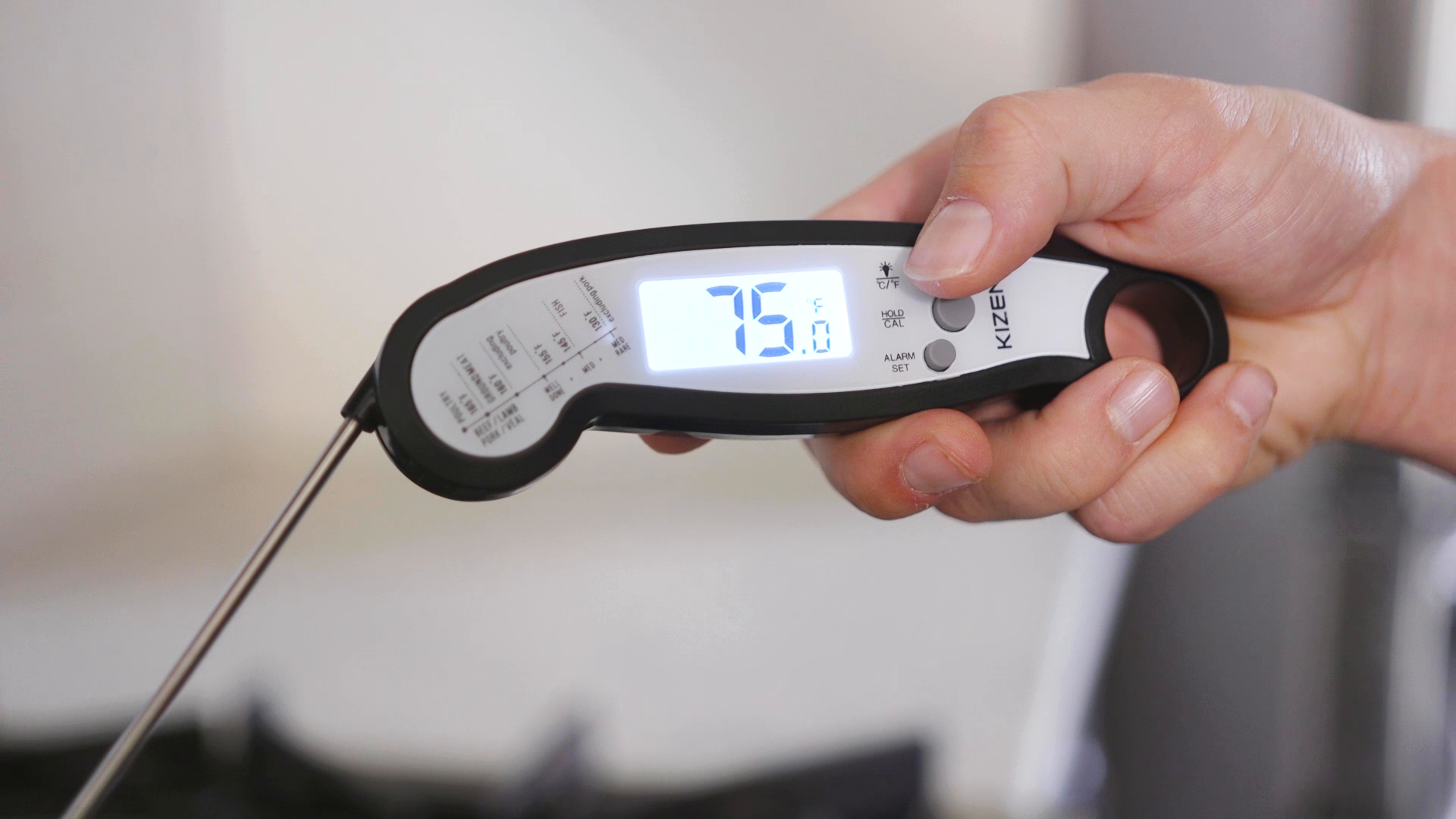 Kizen Meat Instant Read Thermometer Best Waterproof Alarm Thermometer