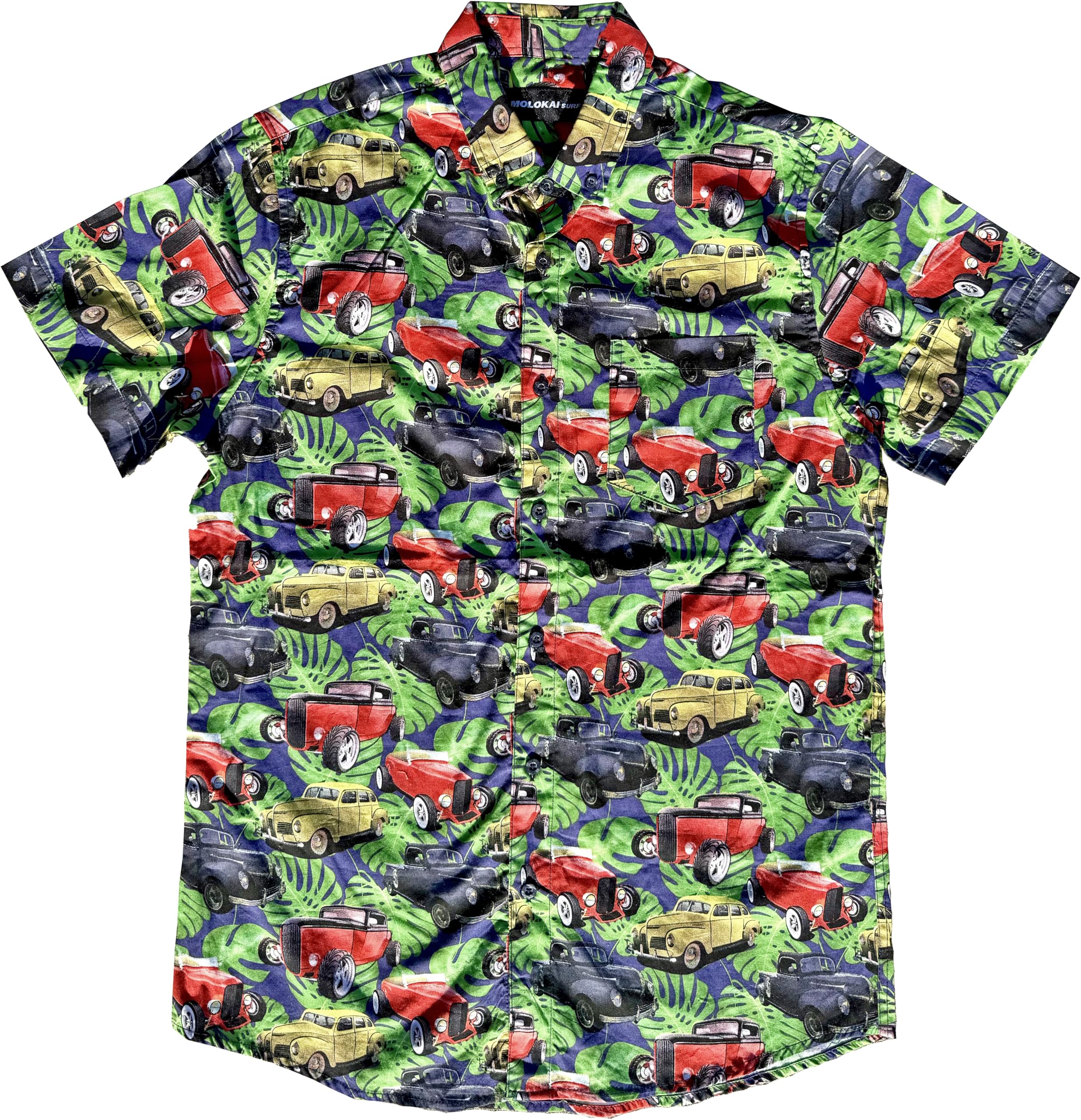 Molokai Surf Button Down Slim Fit Hawaiian Short Sleeve Shirts
