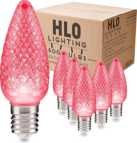 Miniatura 13 de HLO Lighting Juego de 25 bombillas LED de Navidad C9 de color blanco cálido para uso en interiores y exteriores | Bombilla de repuesto duradera Sol,