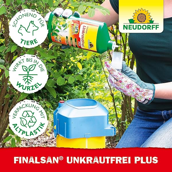 Neudorff Finalsan UnkrautFrei Plus – Kraftvoller, schnell wirkender Unkrautvernichter, der bis in die Wurzel wirkt. Konzentrat für 450 m², 2,5 Liter - 5