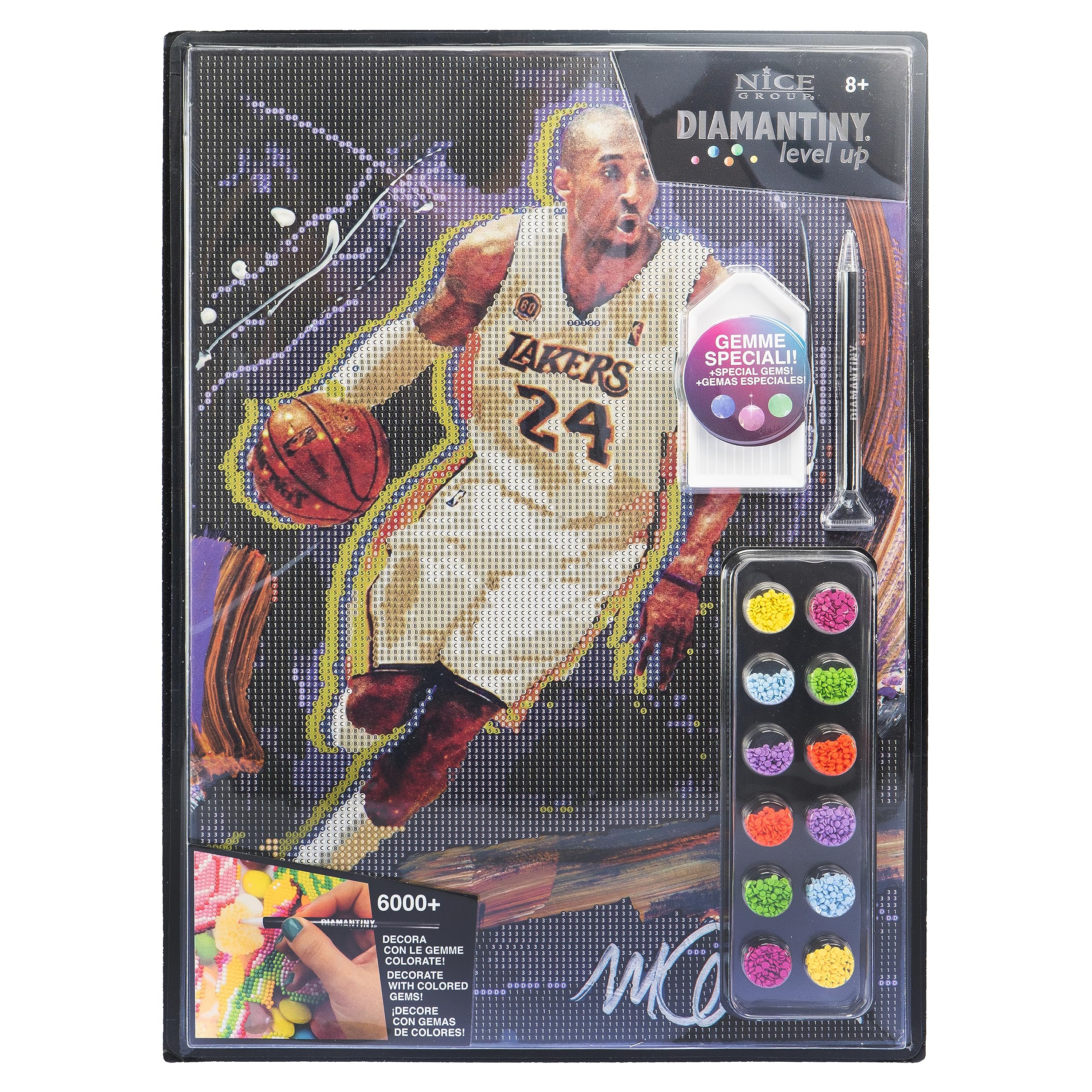 DIAMANTINY Level Up - PLUS Celebrities I - Attività Crystal Art, Diamond Painting Kit, crea il mosaico Kobe