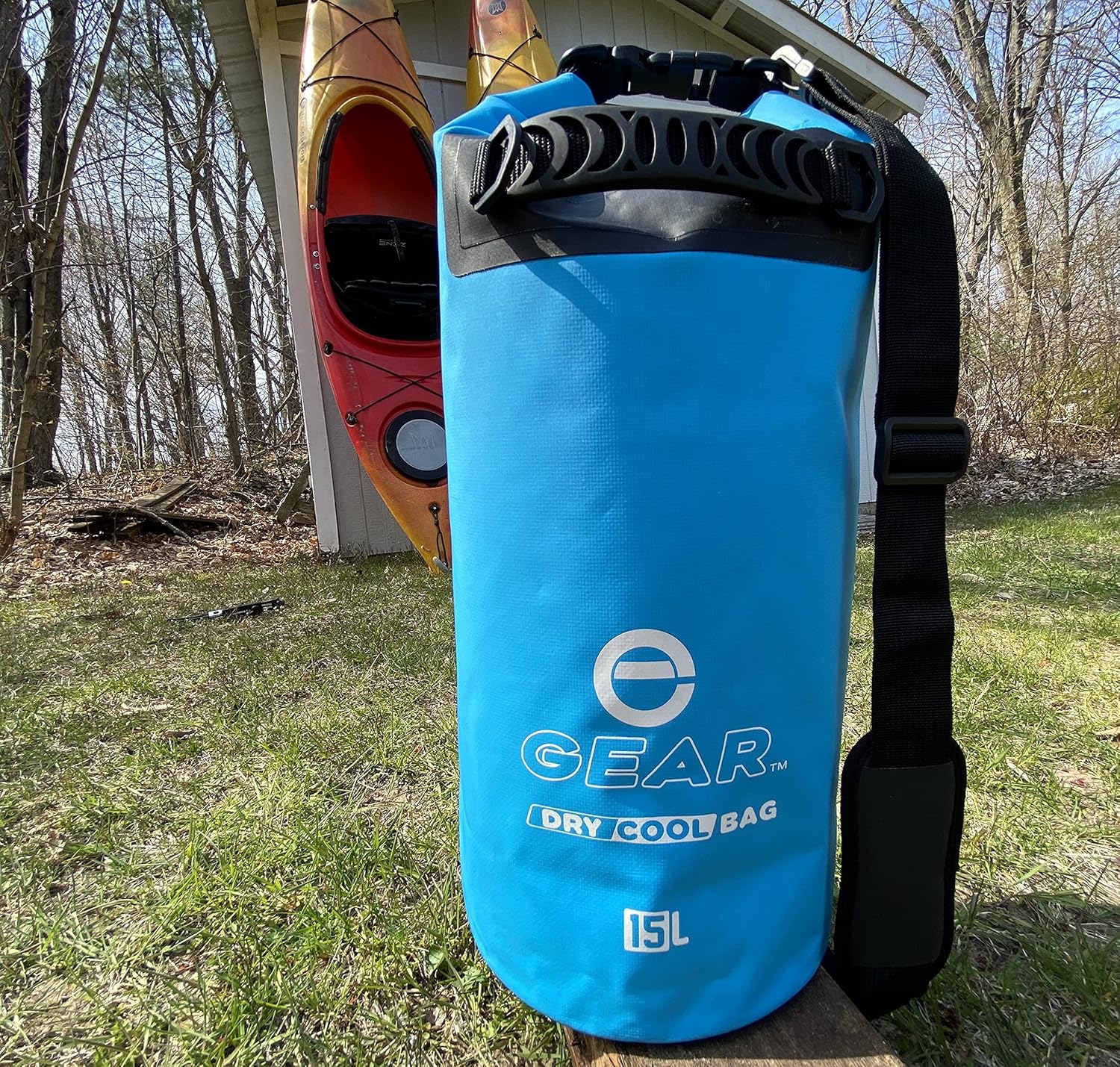 Enthusiast Gear Floating Cooler Bag Roll Top Insulated Dry Backpack – Leak Proof, Collapsible, Waterproof Cooler with Padded Shoulder Strap - Perfect for Kayaking Fishing Beach Hiking -15L