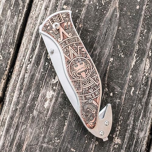 Miniatura 5 de Knife - Aztec Calendar 138 (Double sided engraving)