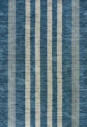 Miniatura 2 de Eyely HSW122D-4 - Alfombra lavable Vichy geométrica a rayas, de mediados de siglo, rústica, vintage, clásica para dormitorio, cocina, sala de estar,