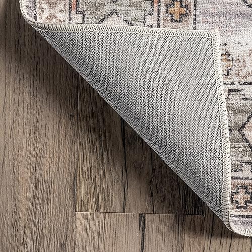 Miniatura 13 de nuLOOM Mae - Alfombra de pasillo lavable a máquina, 2 pies 6 pulgadas x 8 pies, gris claro, rectangular, 0.1 pulgadas de grosor