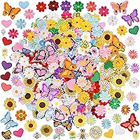 NICEVINYL 120PCS Random Iron-On Patches: Cute Flower Heart Butterfly Embroidered Appliques for Jeans Jackets Clothes Backpacks DIY