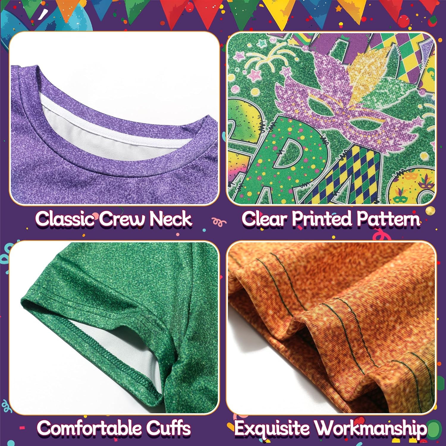 St Patrick's Day Shamrock Shirt for Women,Oktoberfest Mardi Gras 3D Graphic Novelty Short Sleeve T-Shirt - Image 5