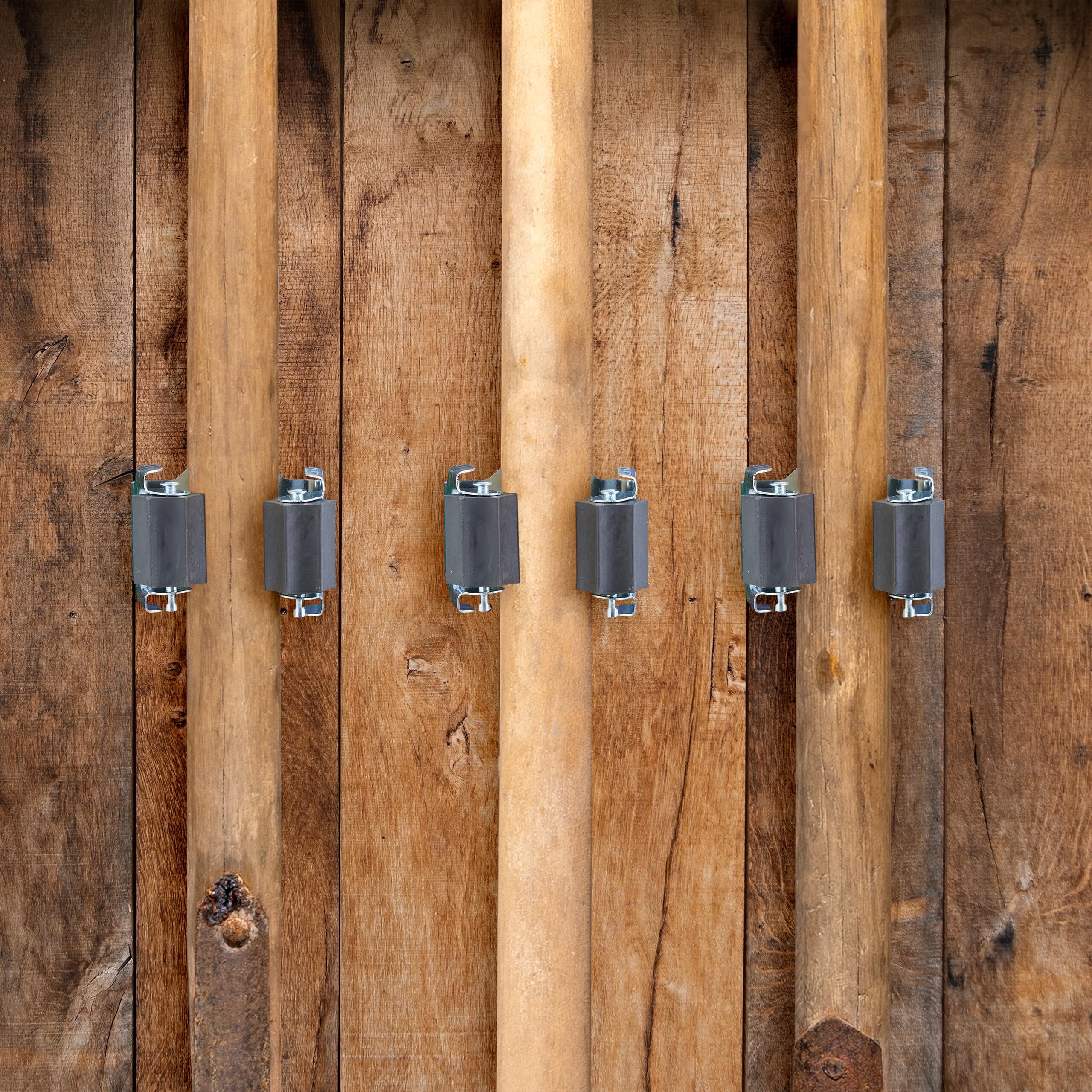 Relaxdays Ganci Porta Attrezzi da Giardino, Set 20 Appendi Portascope e Utensili Casa, Ferro e Poliresina, Nero Argento